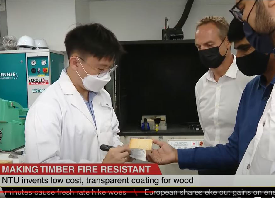NTU Researches Invention, an invisible coating that makes wood fire resistant