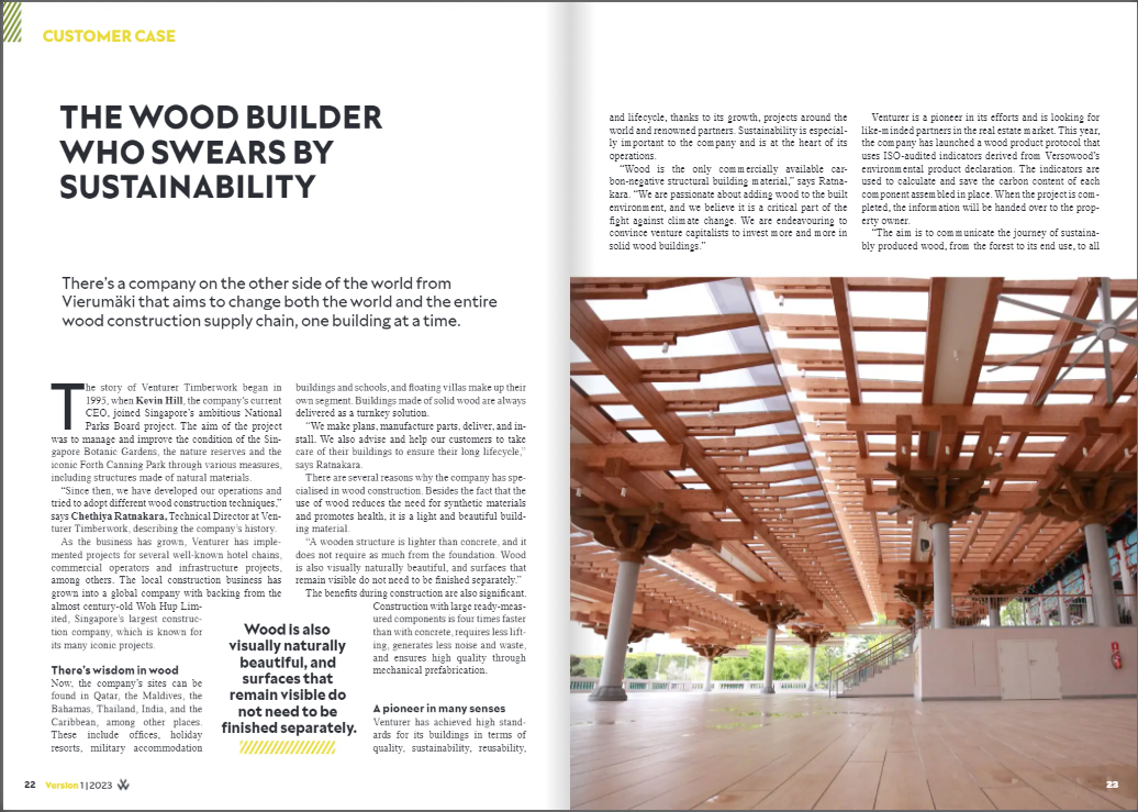 Versowood Magazine Feature Venturer Timberwork Sustainability