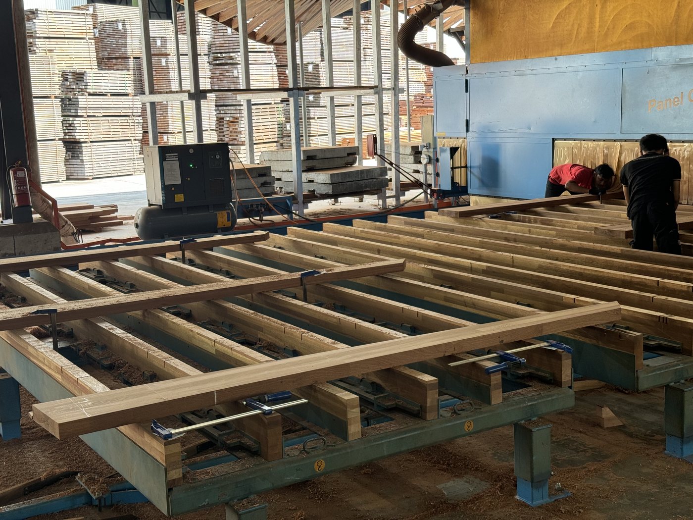 Prefabricated timber panel production line