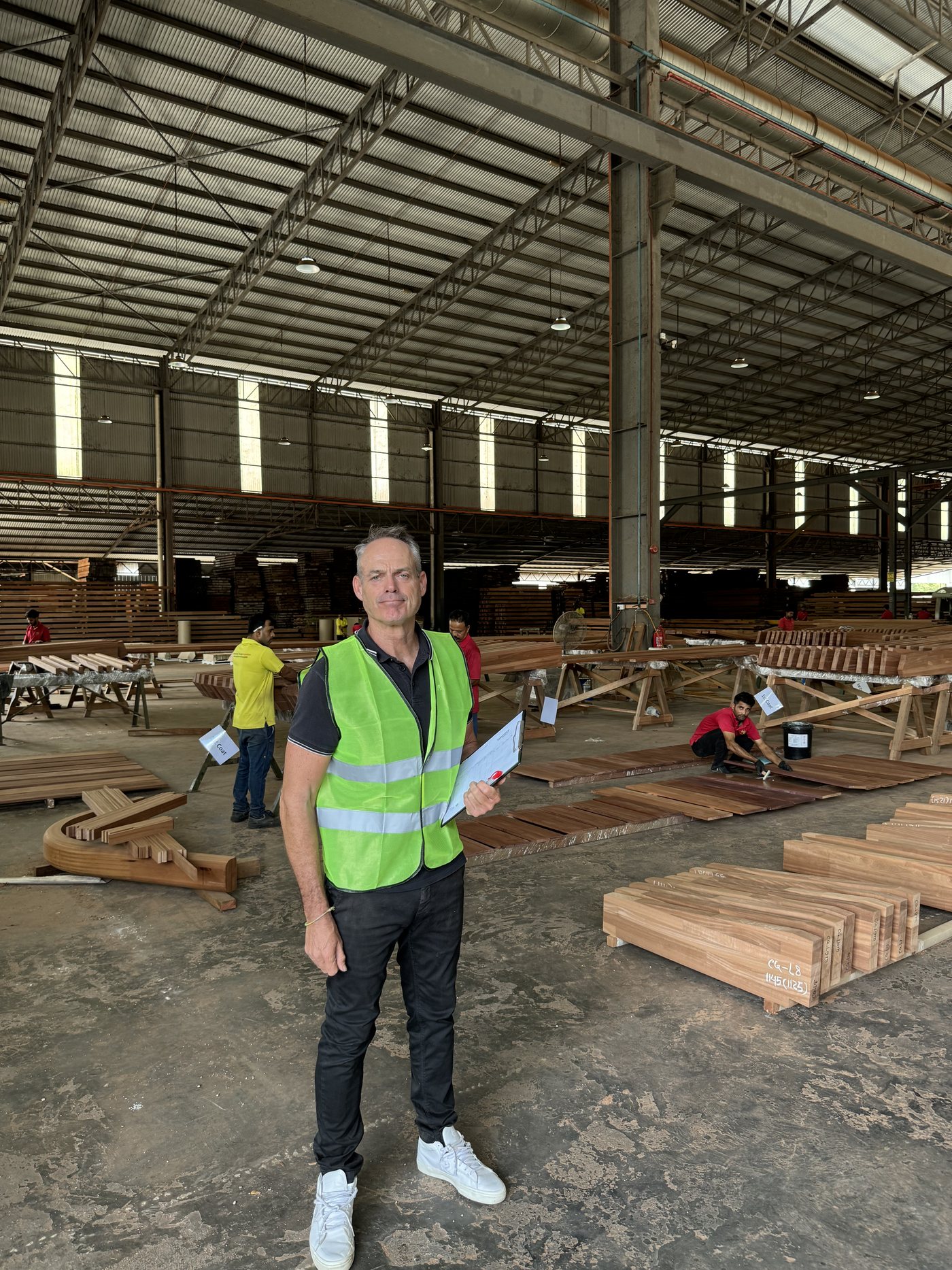 Mass timber factory QC inspection before shipment